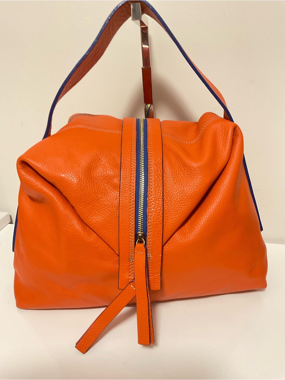 Vittoria Napoli Orange Leather Bag - Stylish Womens Bag